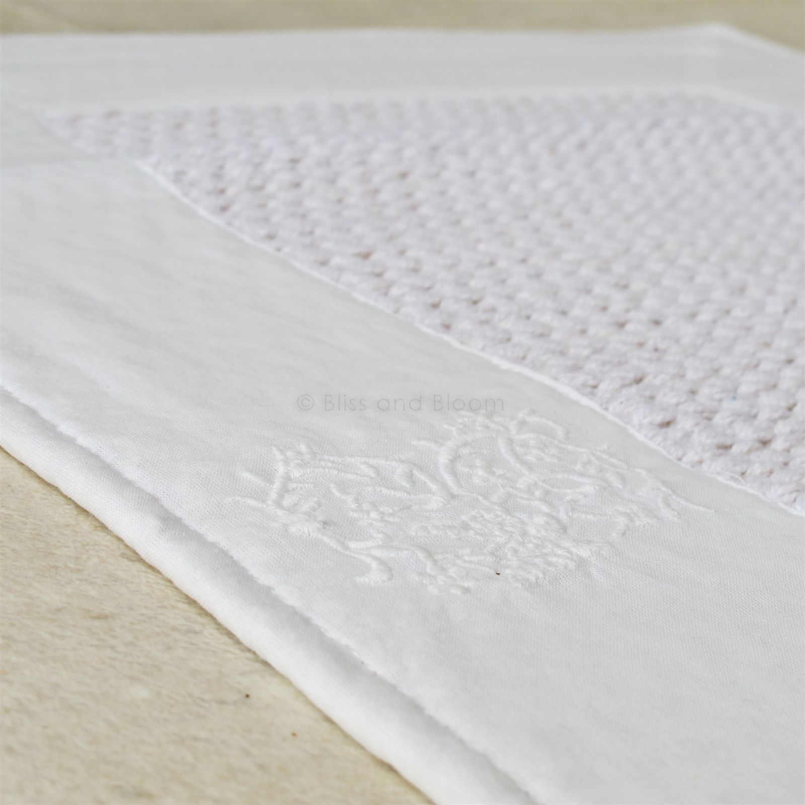 French style bath mat ecru Bliss and Bloom